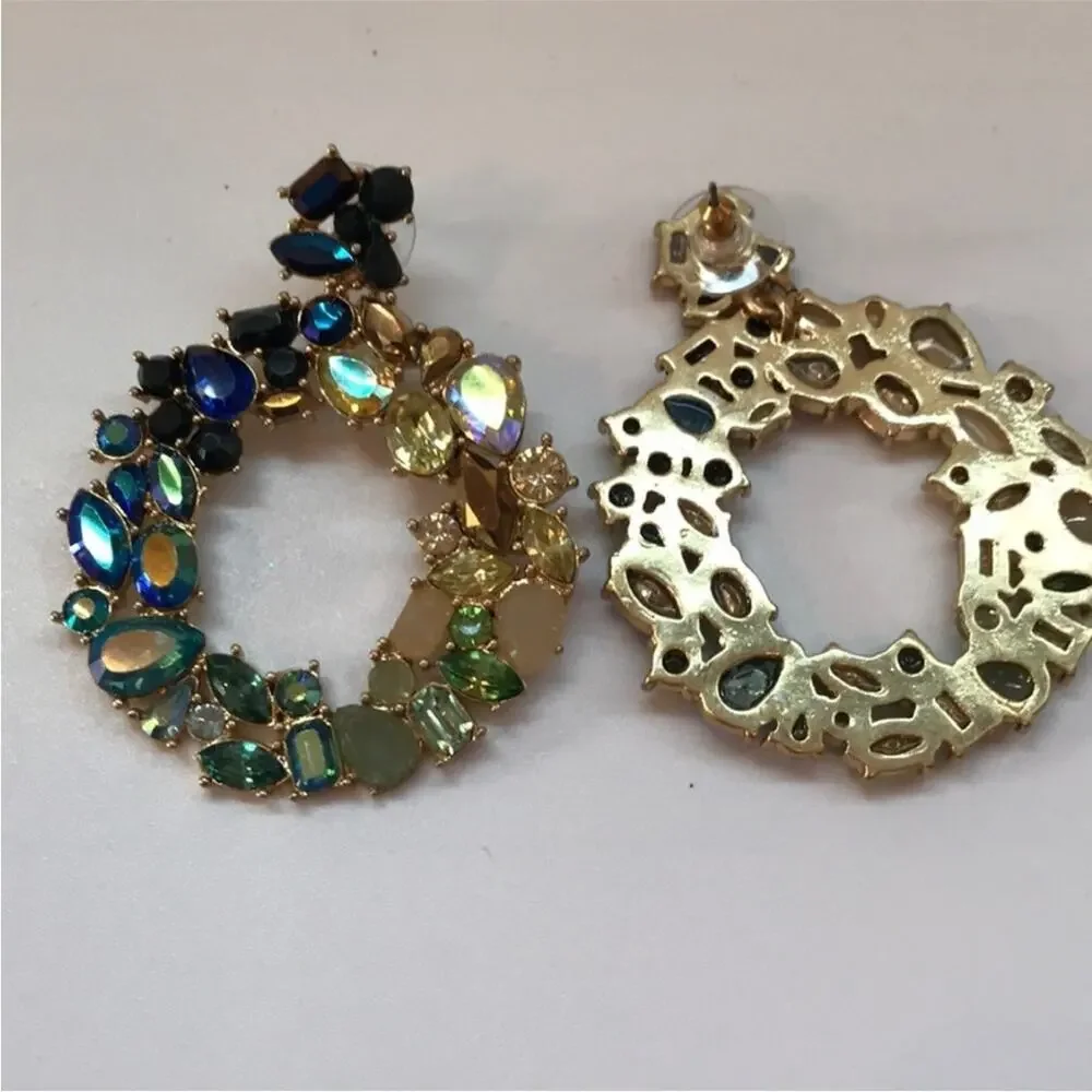 J.Crew matching ombre necklace earrings rhinestone set ombré
